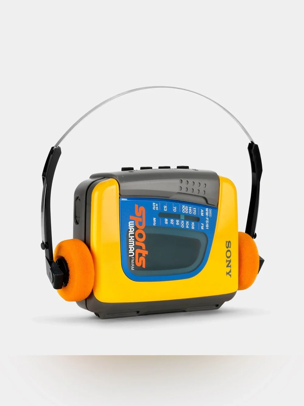 SONY SPORTS WALKMAN WM-FS191 YELLOW AM/FM PORTABLE CASSETTE PLAYER